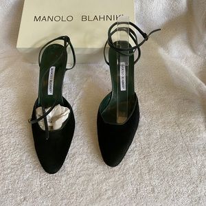 Forest Green Pony Hair Manolo Blahnik Heels